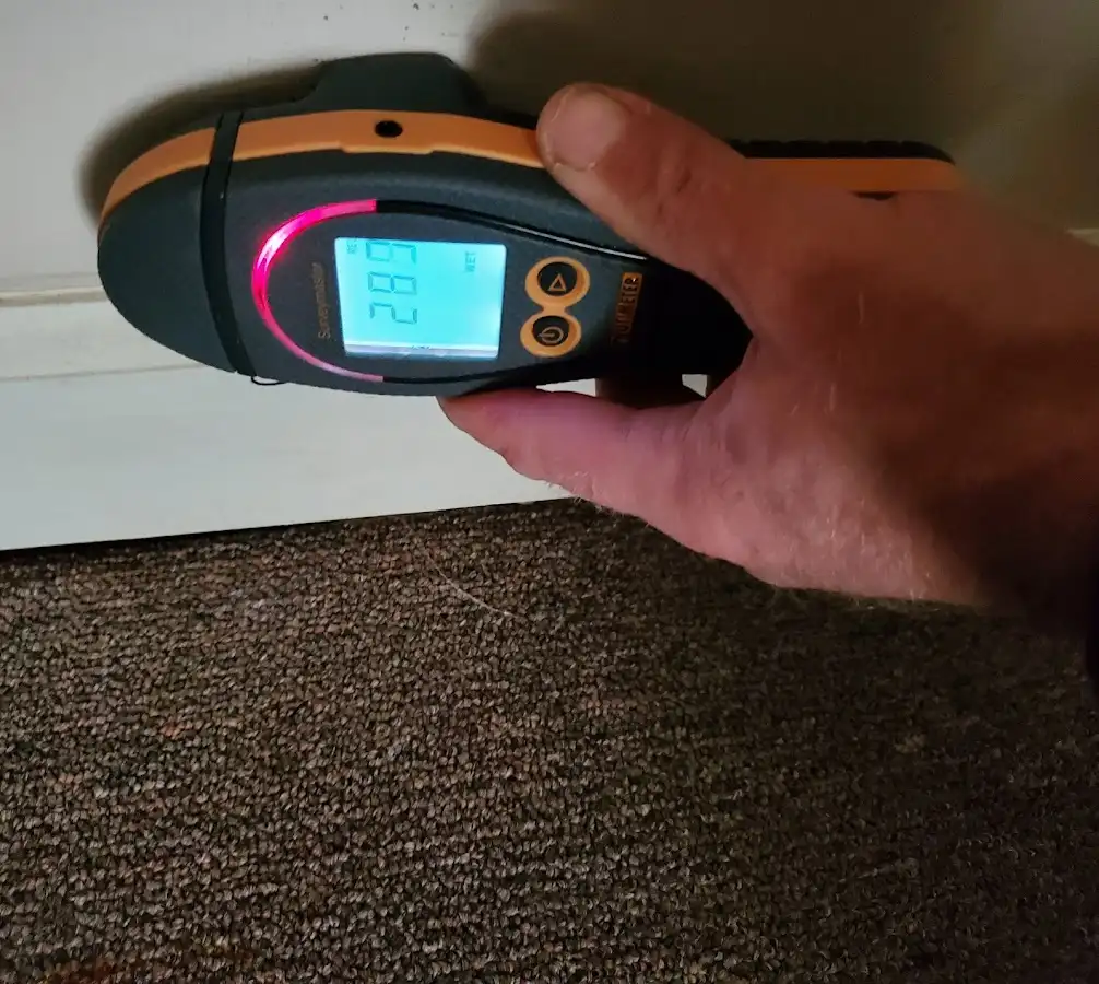Moisture detection at baseboard during Sewage Cleanup & Sanitation in Tarrytown